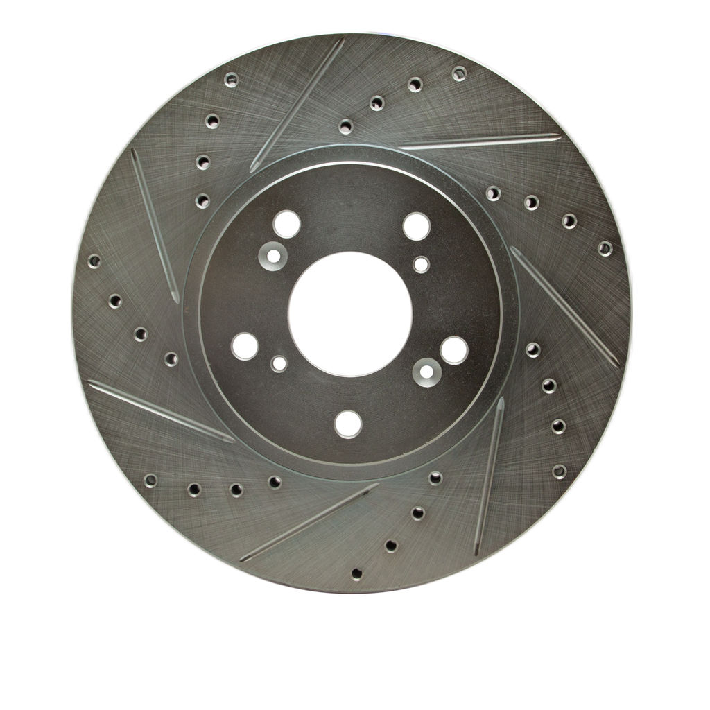 Dynamic Friction 631-58020L - Drilled and Slotted Silver Zinc Brake Rotor