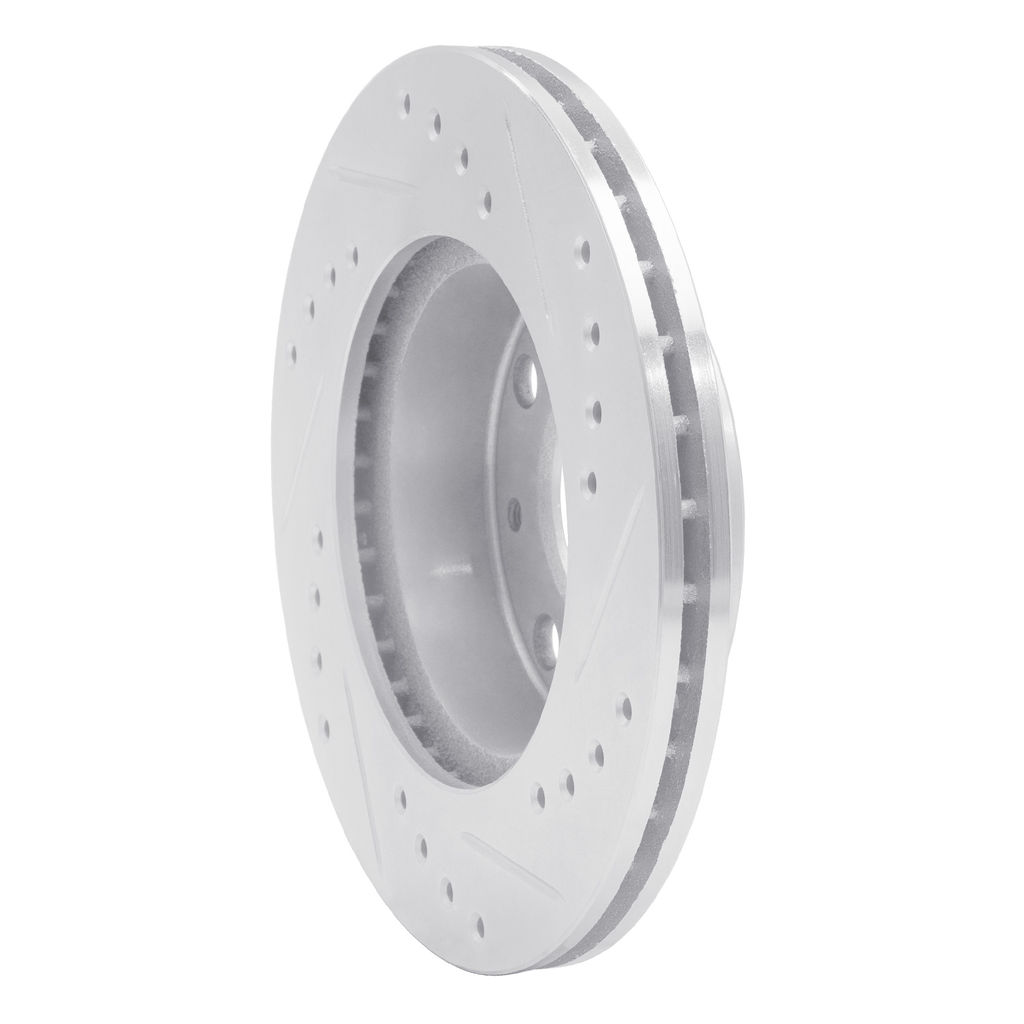 Dynamic Friction 631-59004L - Drilled and Slotted Silver Zinc Brake Rotor