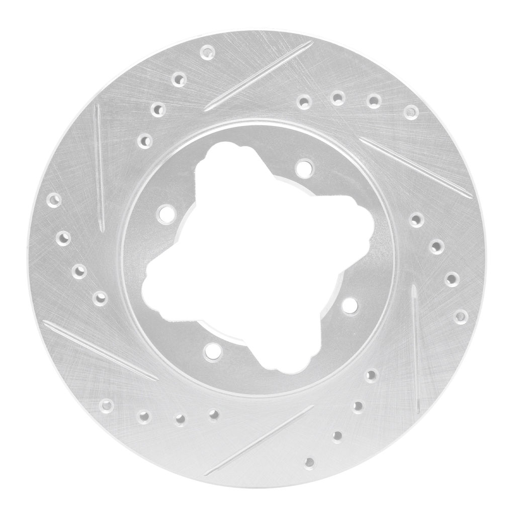 Dynamic Friction 631-59017L - Drilled and Slotted Silver Zinc Brake Rotor