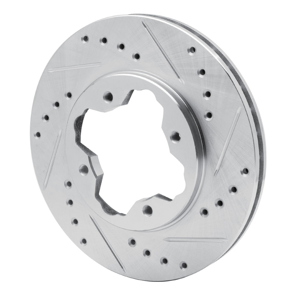 Dynamic Friction 631-59017R - Drilled and Slotted Silver Zinc Brake Rotor