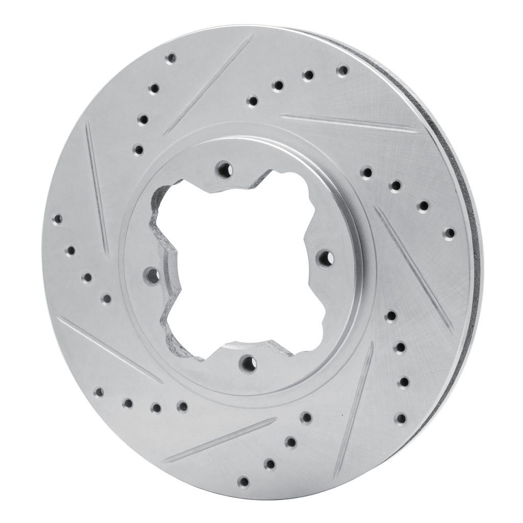 Dynamic Friction 631-59020L - Drilled and Slotted Silver Zinc Brake Rotor