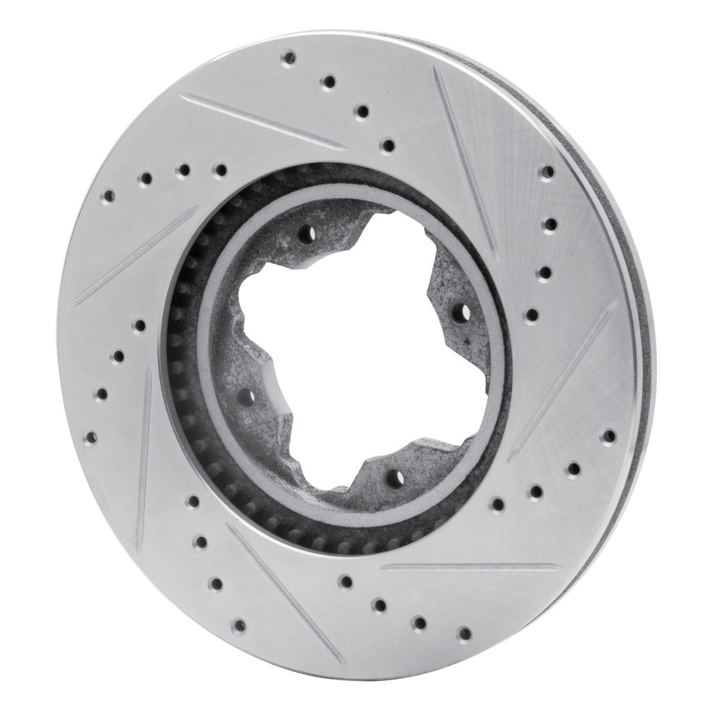 Dynamic Friction 631-59020L - Drilled and Slotted Silver Zinc Brake Rotor