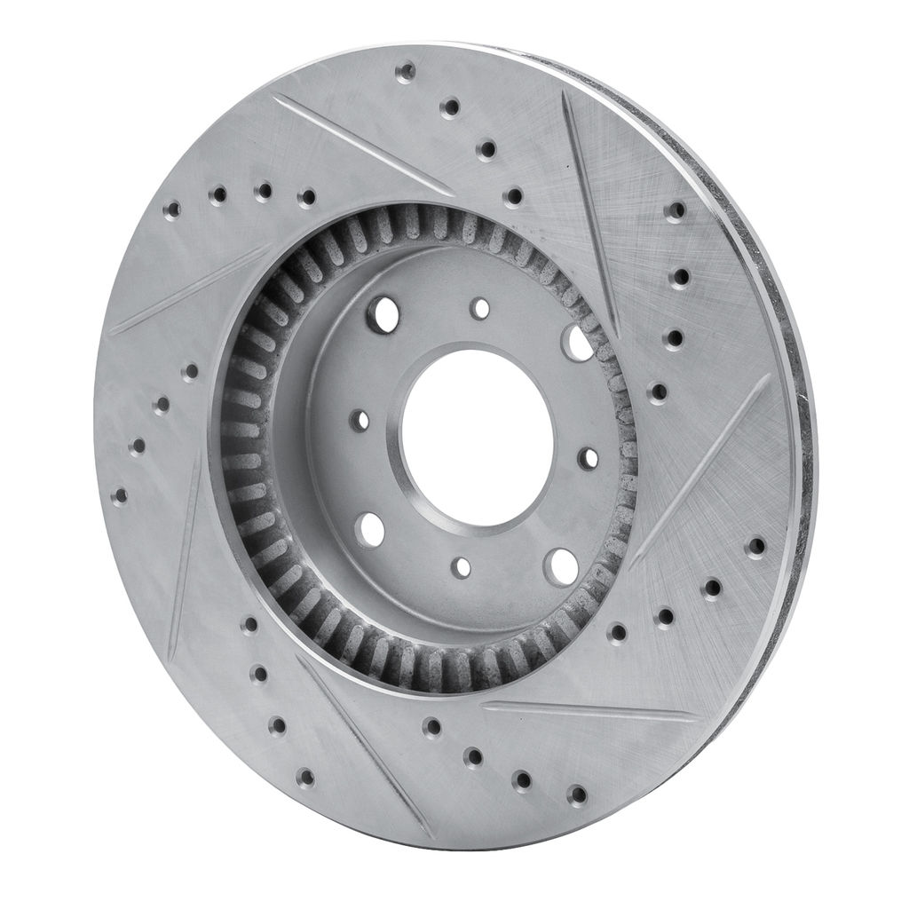 Dynamic Friction 631-59022L - Drilled and Slotted Silver Zinc Brake Rotor