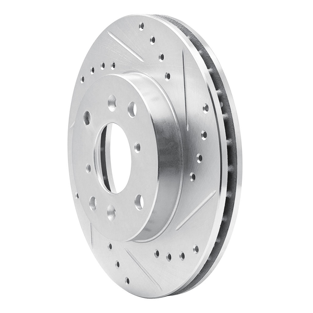 Dynamic Friction 631-59023R - Drilled and Slotted Silver Zinc Brake Rotor
