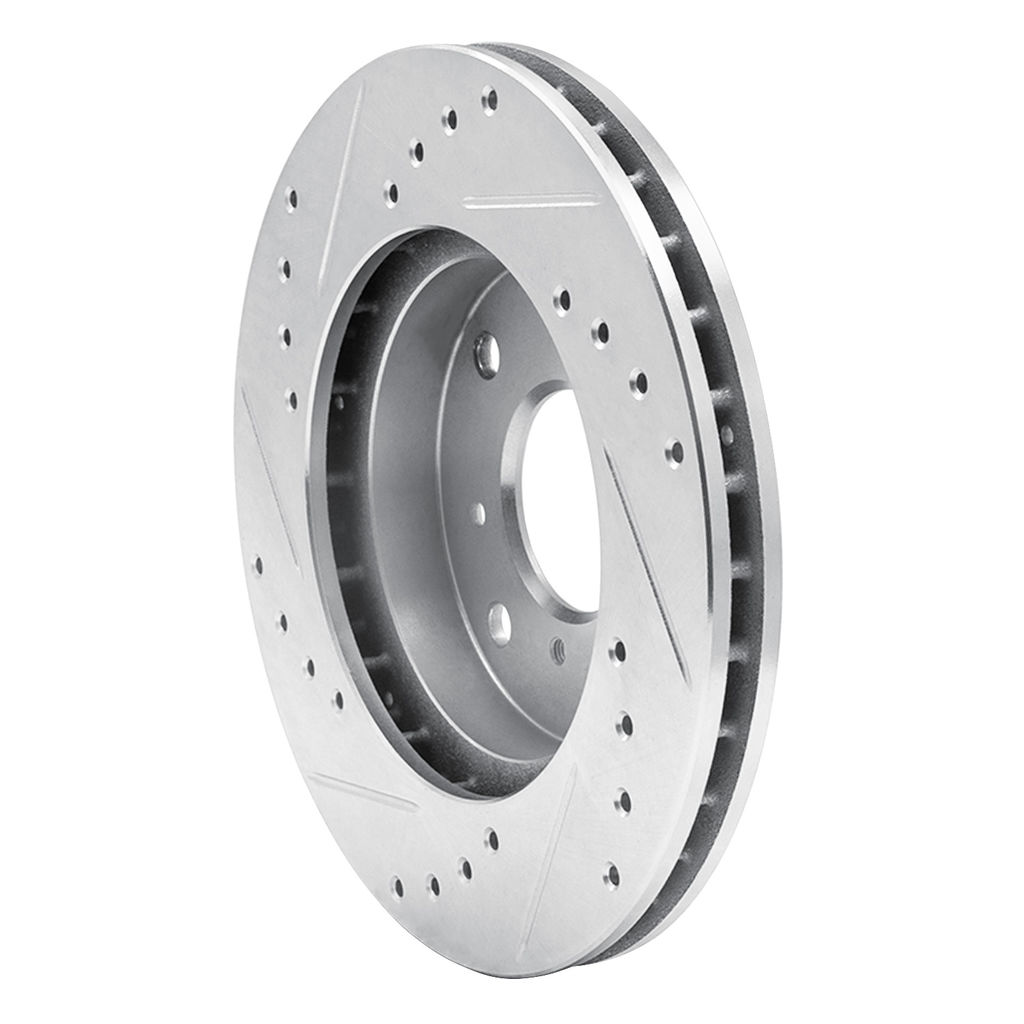 Dynamic Friction 631-59023R - Drilled and Slotted Silver Zinc Brake Rotor
