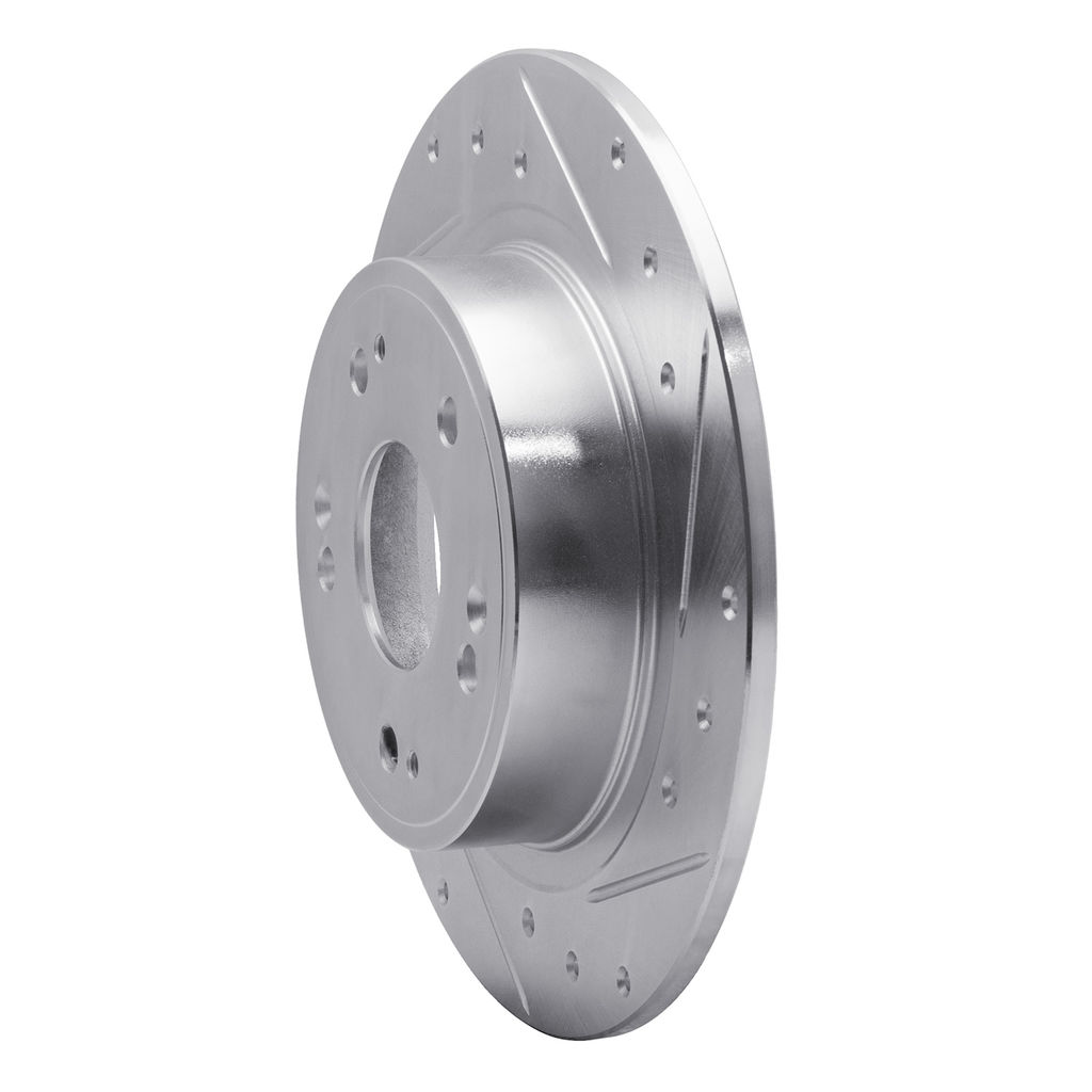 Dynamic Friction 631-59032R - Drilled and Slotted Silver Zinc Brake Rotor