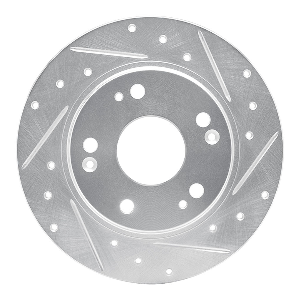 Dynamic Friction 631-59035R - Drilled and Slotted Silver Zinc Brake Rotor