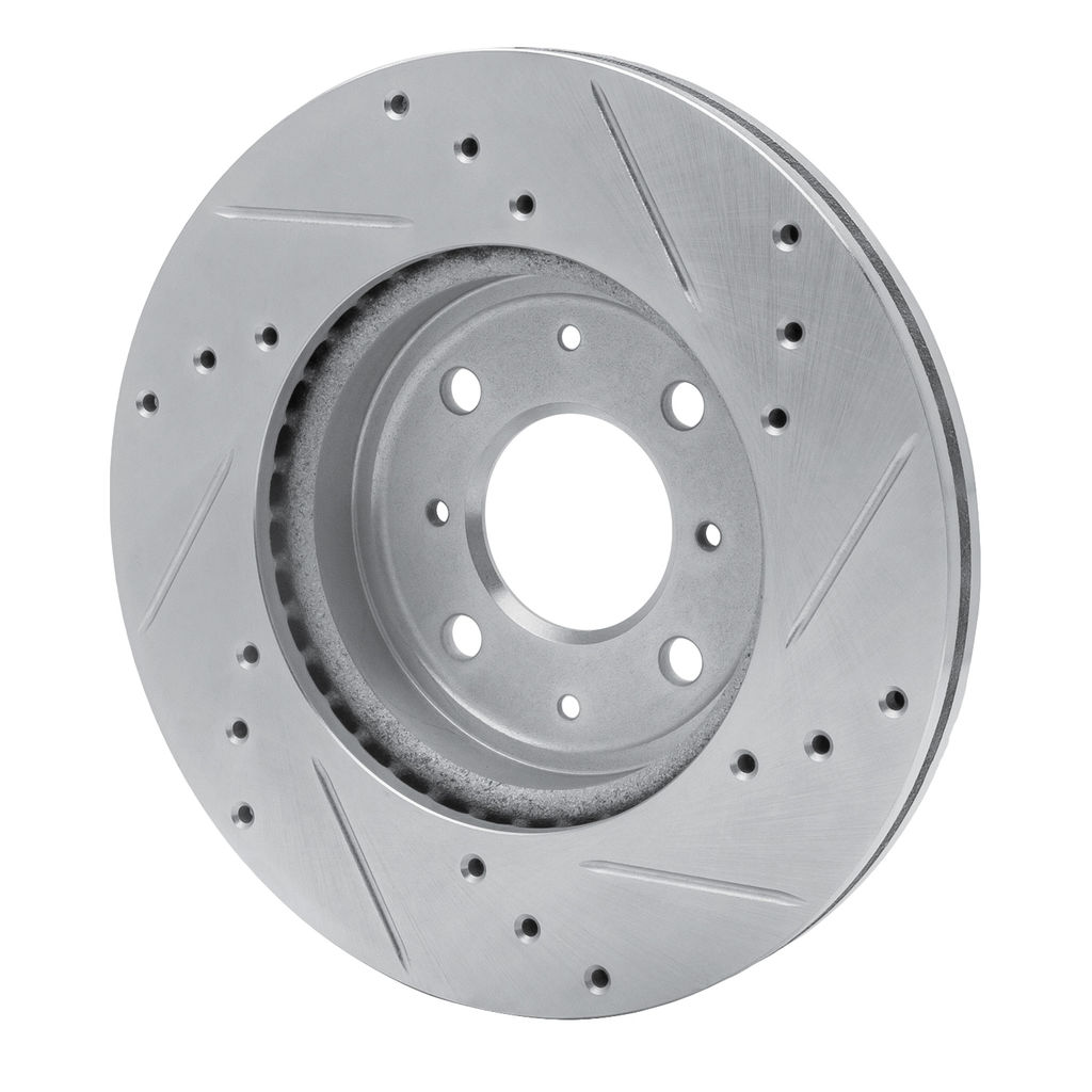 Dynamic Friction 631-59038L - Drilled and Slotted Silver Zinc Brake Rotor