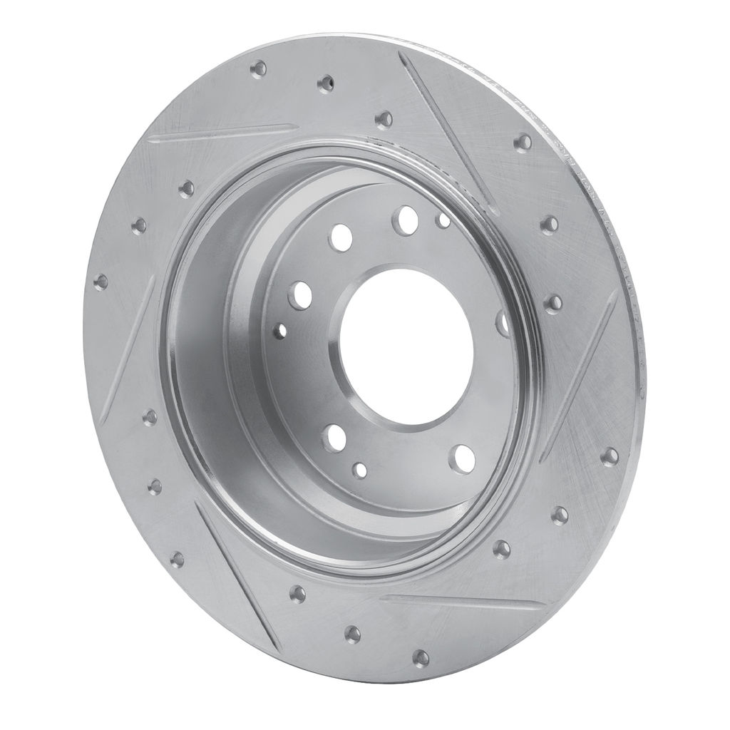 Dynamic Friction 631-59041L - Drilled and Slotted Silver Zinc Brake Rotor