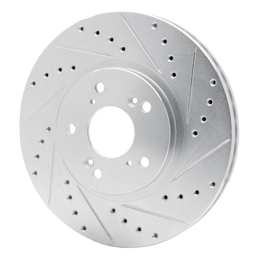 Dynamic Friction 631-59043R - Drilled and Slotted Silver Zinc Brake Rotor