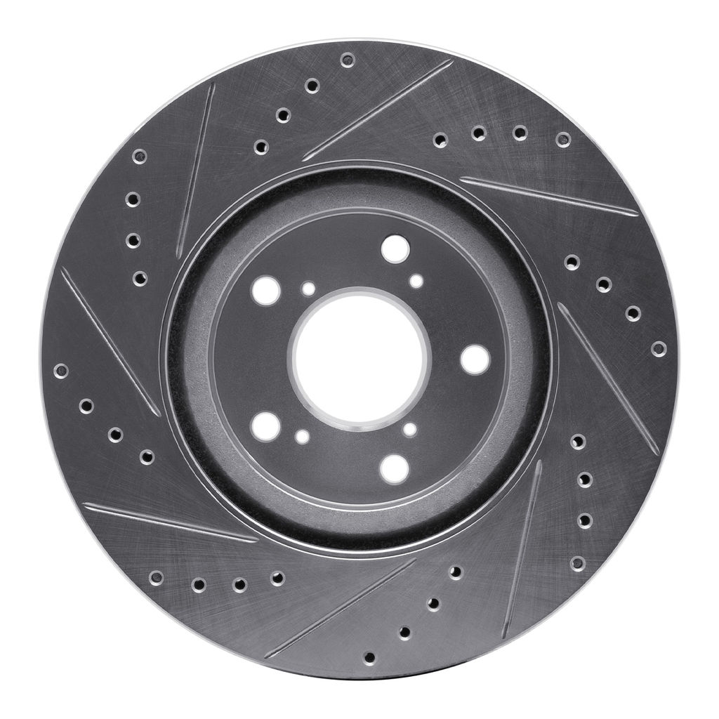 Dynamic Friction 631-59056R - Drilled and Slotted Silver Zinc Brake Rotor