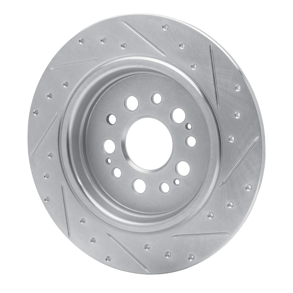 Dynamic Friction 631-59070L - Drilled and Slotted Silver Zinc Brake Rotor