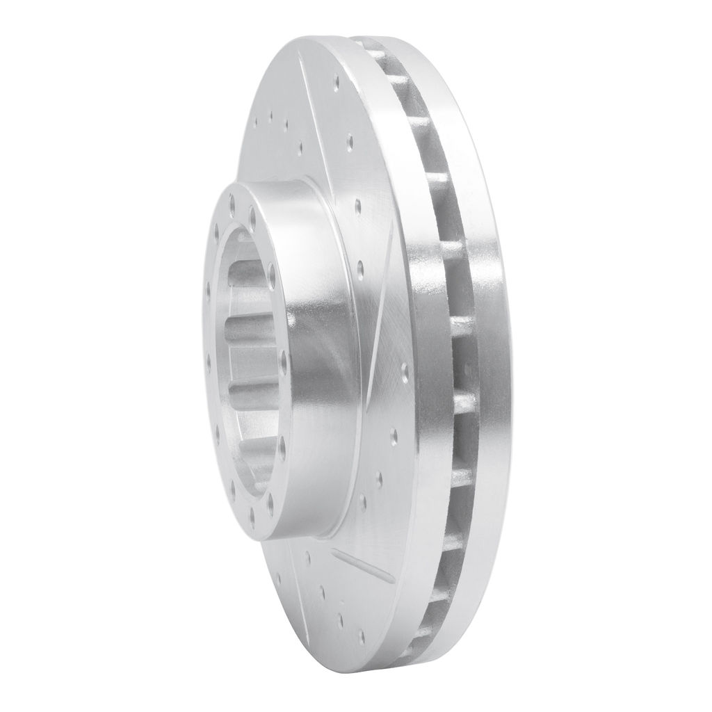 Dynamic Friction 631-60003R - Drilled and Slotted Silver Zinc Brake Rotor