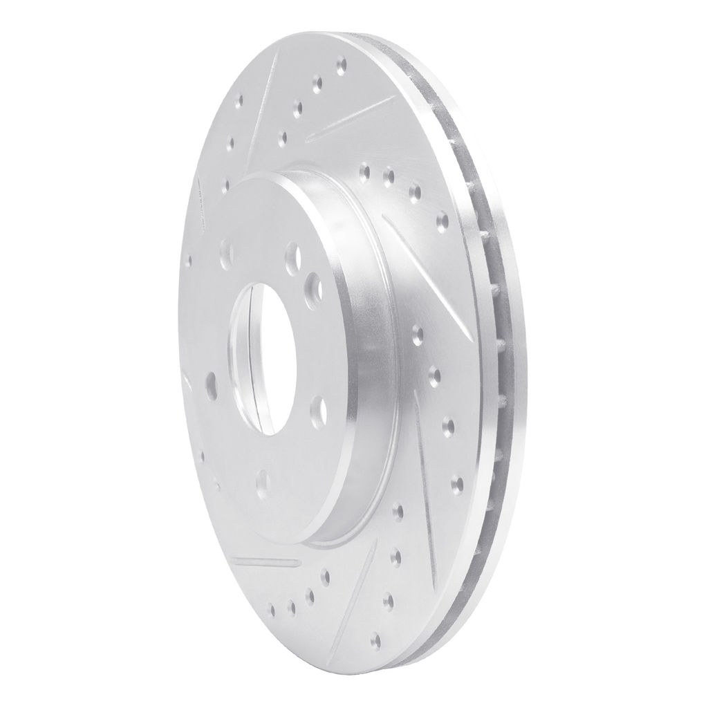 Dynamic Friction 631-63000L - Drilled and Slotted Silver Zinc Brake Rotor