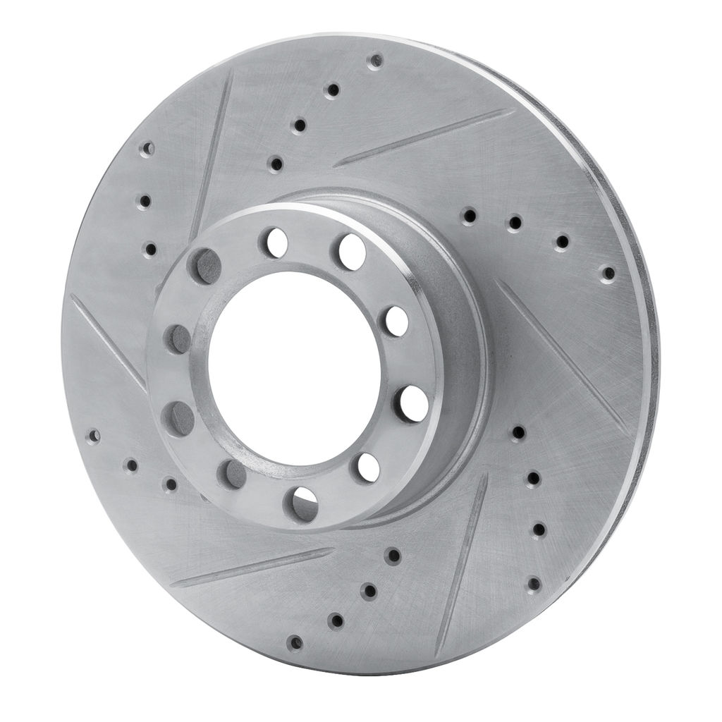Dynamic Friction 631-63008L - Drilled and Slotted Silver Zinc Brake Rotor