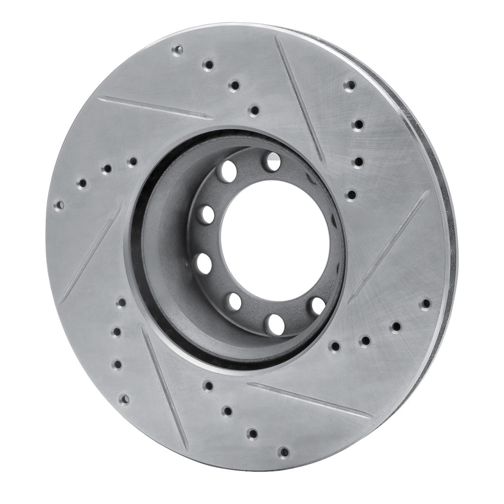 Dynamic Friction 631-63008L - Drilled and Slotted Silver Zinc Brake Rotor