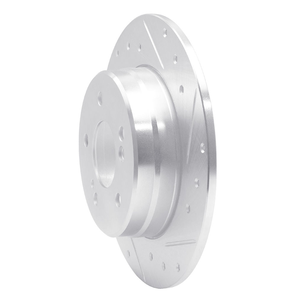 Dynamic Friction 631-63013R - Drilled and Slotted Silver Zinc Brake Rotor