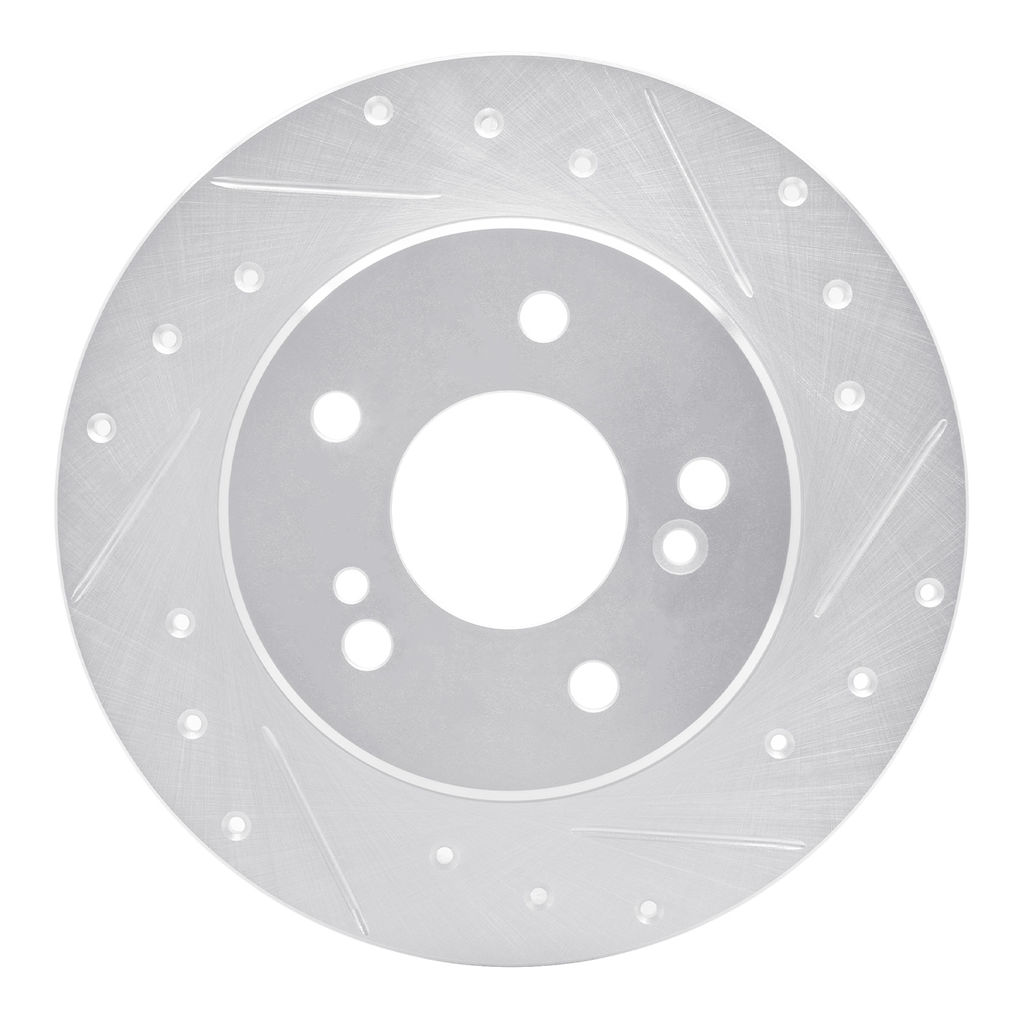 Dynamic Friction 631-63013R - Drilled and Slotted Silver Zinc Brake Rotor
