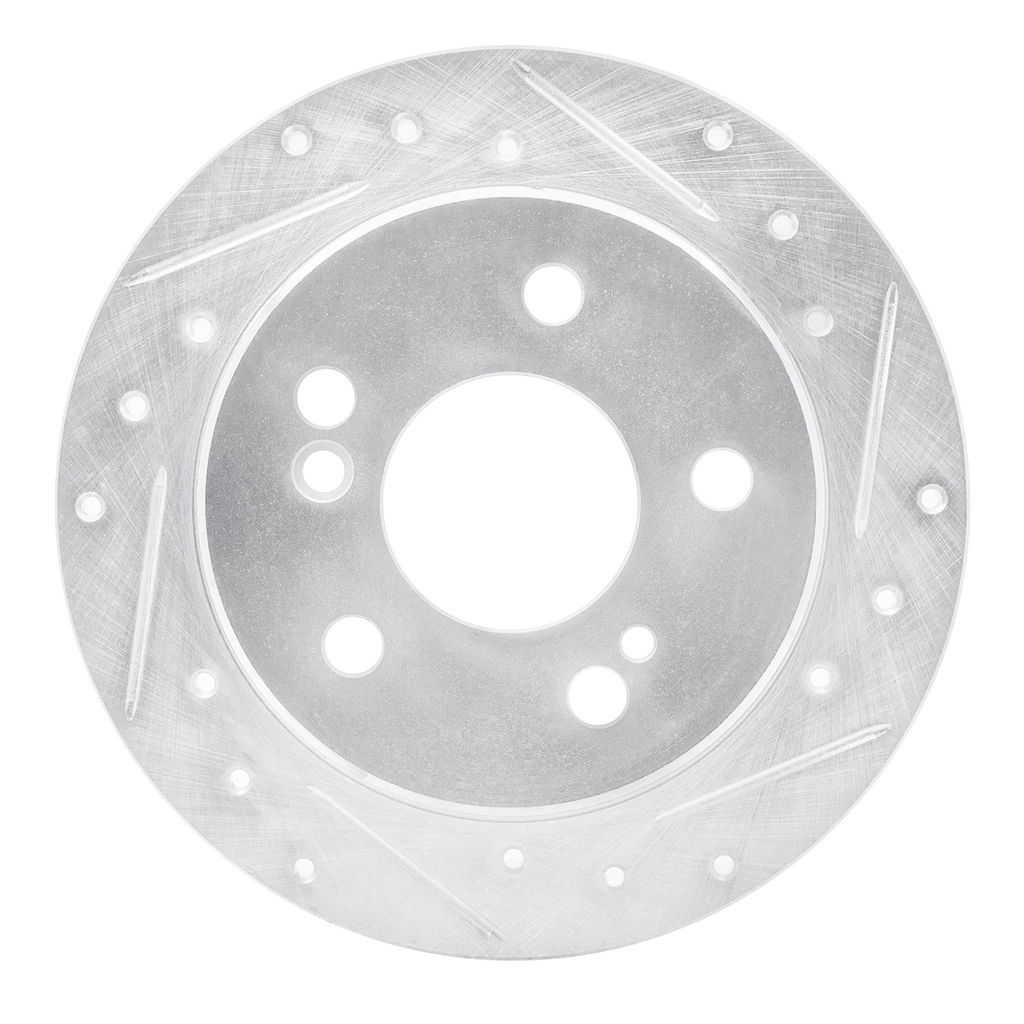 Dynamic Friction 631-63015R - Drilled and Slotted Silver Zinc Brake Rotor