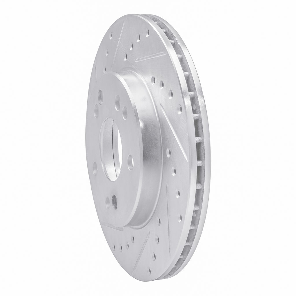 Dynamic Friction 631-63016L - Drilled and Slotted Silver Zinc Brake Rotor
