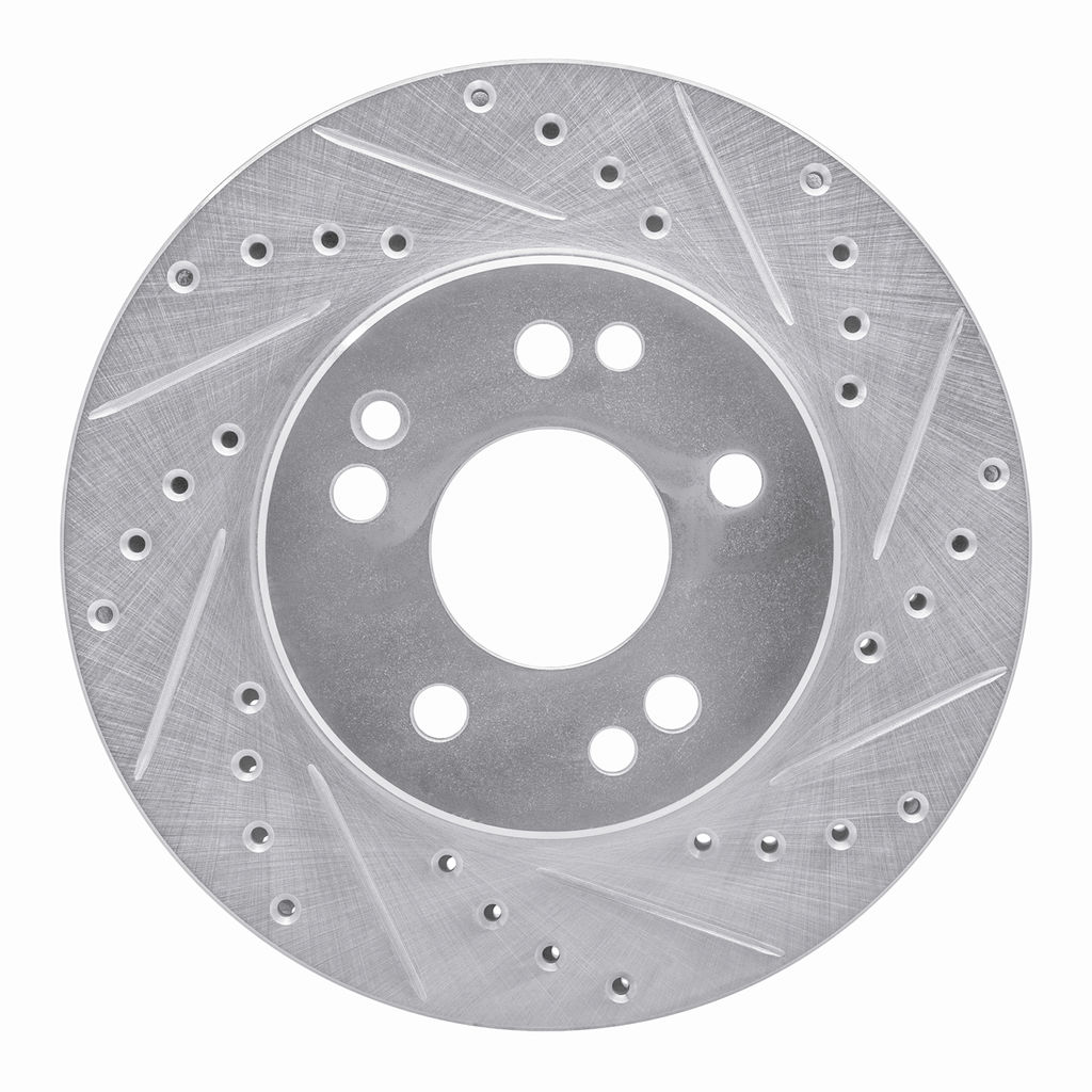 Dynamic Friction 631-63016R - Drilled and Slotted Silver Zinc Brake Rotor