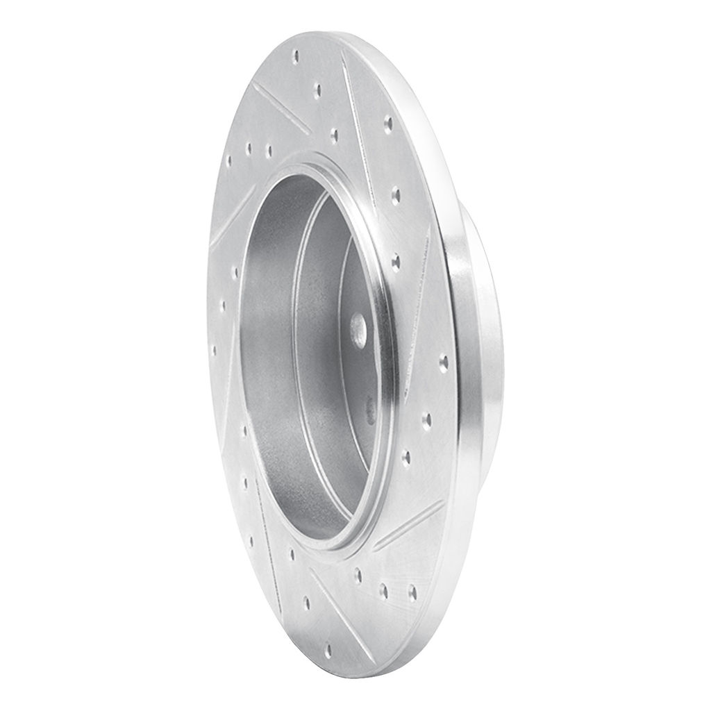 Dynamic Friction 631-63022L - Drilled and Slotted Silver Zinc Brake Rotor