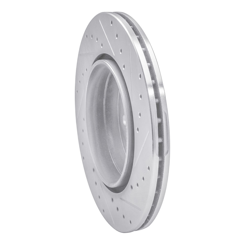 Dynamic Friction 631-63024L - Drilled and Slotted Silver Zinc Brake Rotor