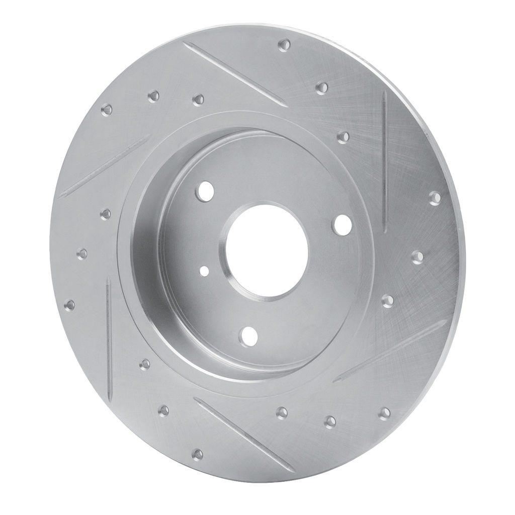 Dynamic Friction 631-63090L - Drilled and Slotted Silver Zinc Brake Rotor