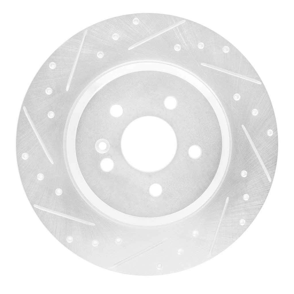 Dynamic Friction 631-63125L - Drilled and Slotted Silver Zinc Brake Rotor
