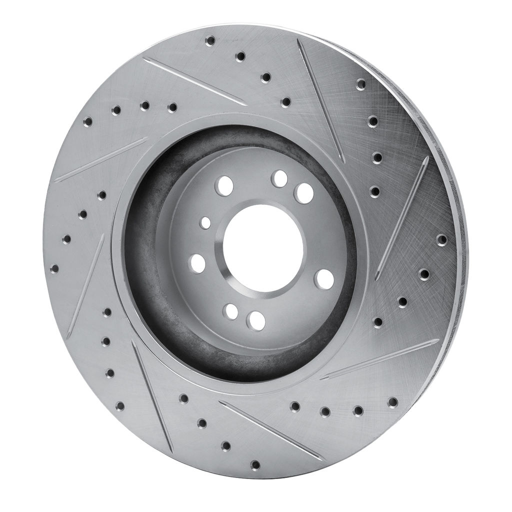Dynamic Friction 631-63128L - Drilled and Slotted Silver Zinc Brake Rotor