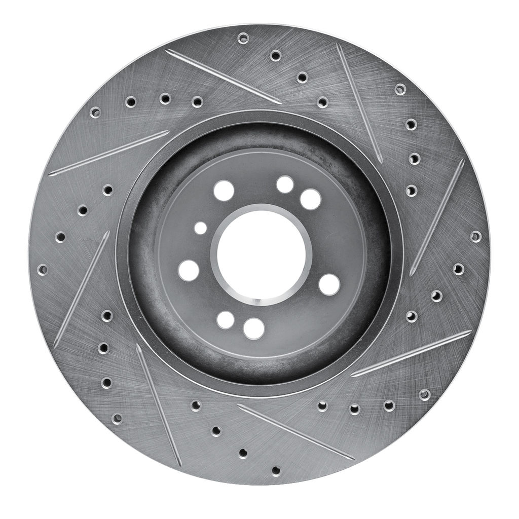 Dynamic Friction 631-63128L - Drilled and Slotted Silver Zinc Brake Rotor
