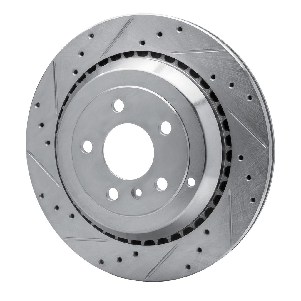 Dynamic Friction 631-63131L - Drilled and Slotted Silver Zinc Brake Rotor