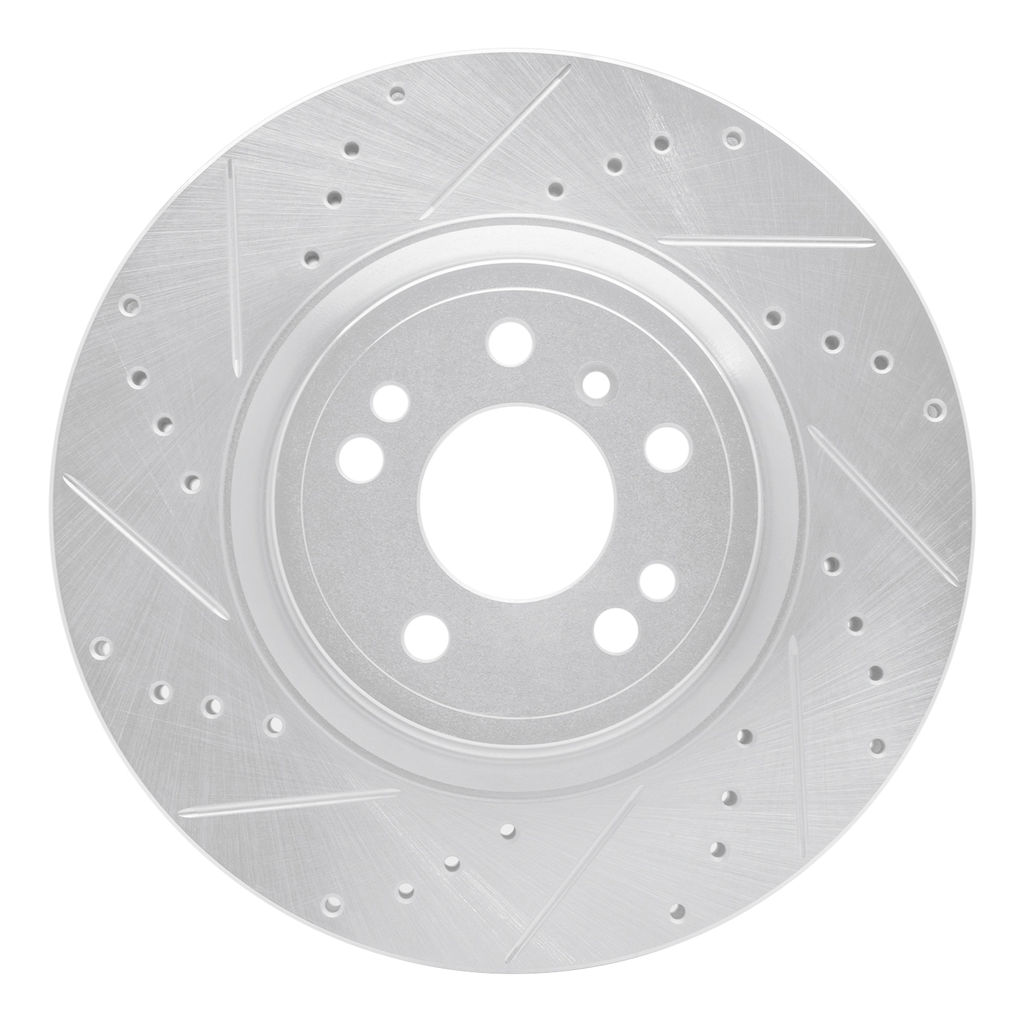 Dynamic Friction 631-63144L - Drilled and Slotted Silver Zinc Brake Rotor