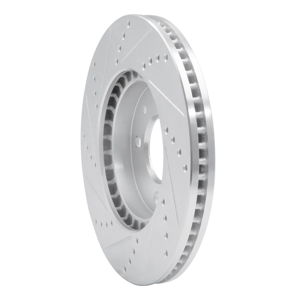 Dynamic Friction 631-65007R - Drilled and Slotted Silver Zinc Brake Rotor
