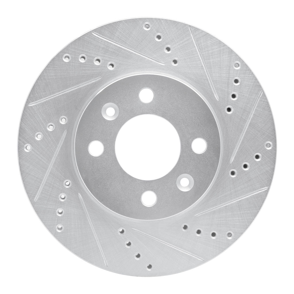 Dynamic Friction 631-65007R - Drilled and Slotted Silver Zinc Brake Rotor