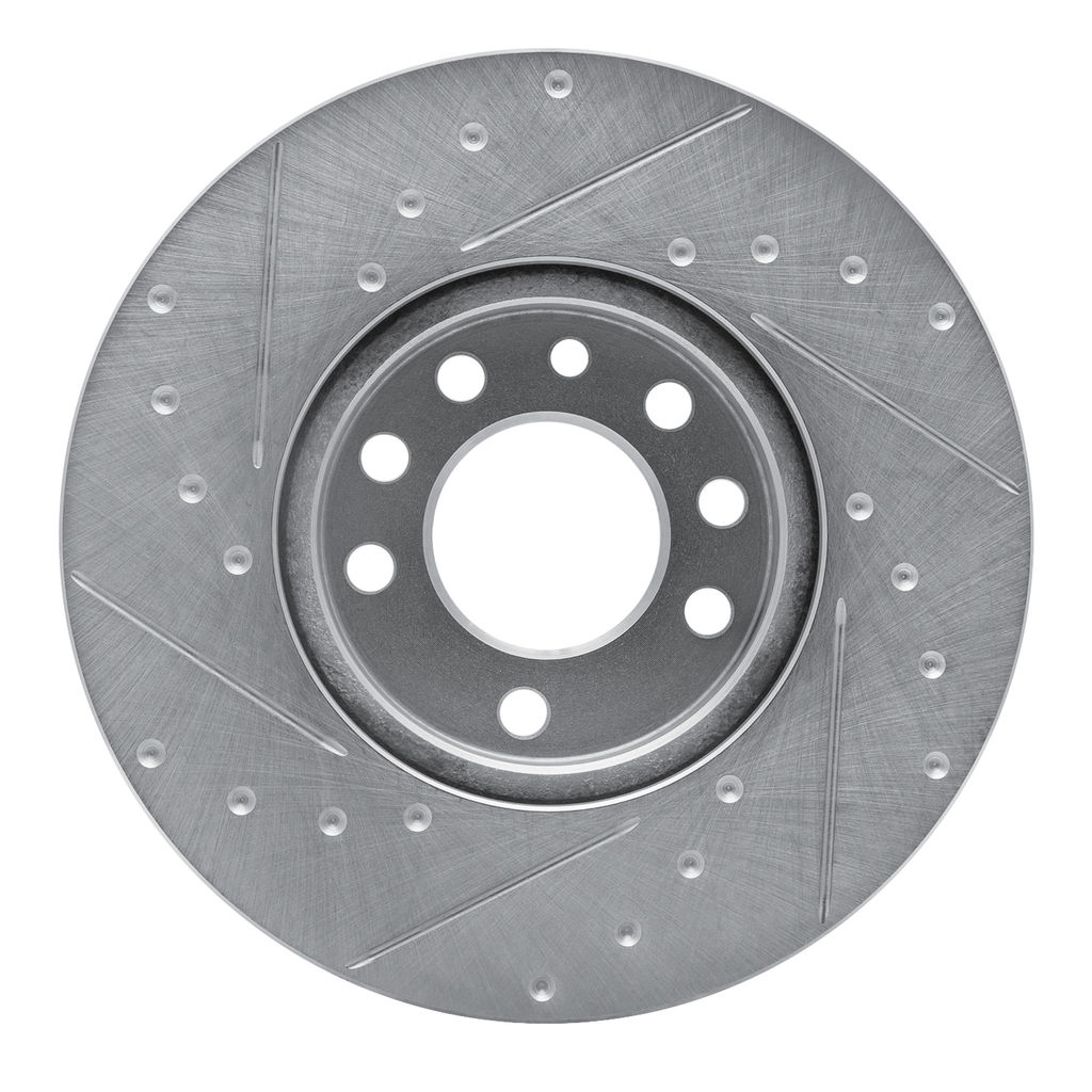 Dynamic Friction 631-65011R - Drilled and Slotted Silver Zinc Brake Rotor
