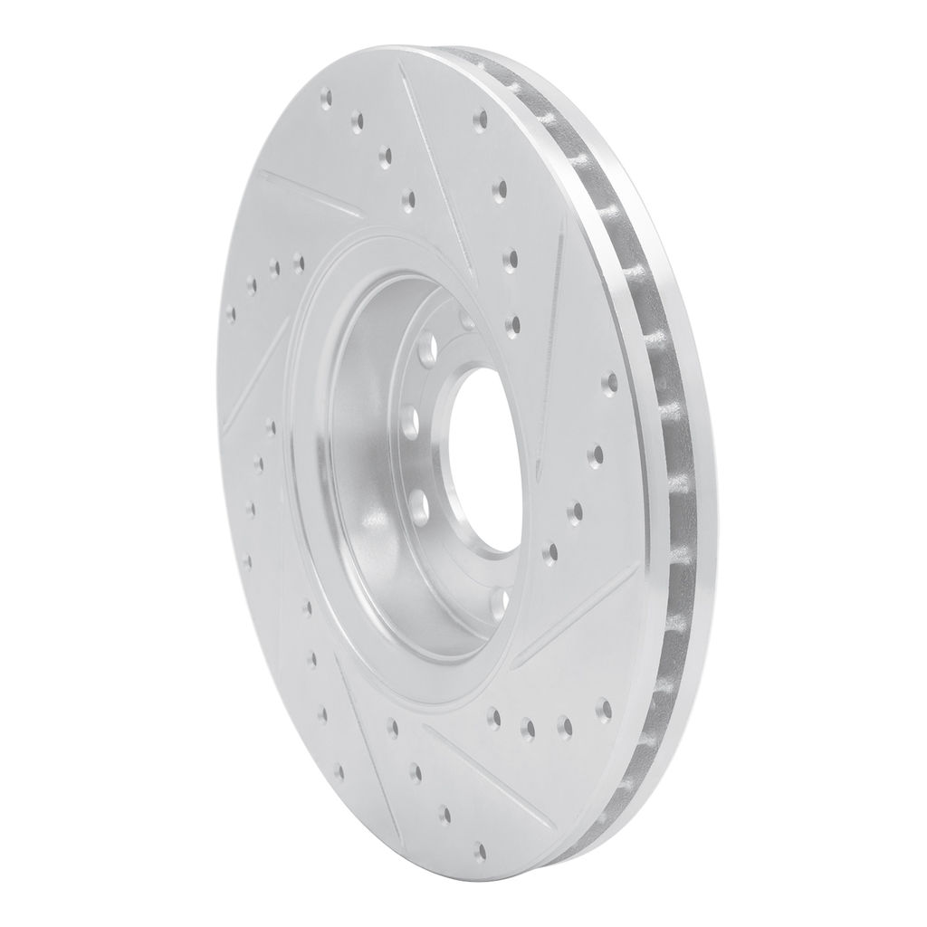 Dynamic Friction 631-65016L - Drilled and Slotted Silver Zinc Brake Rotor