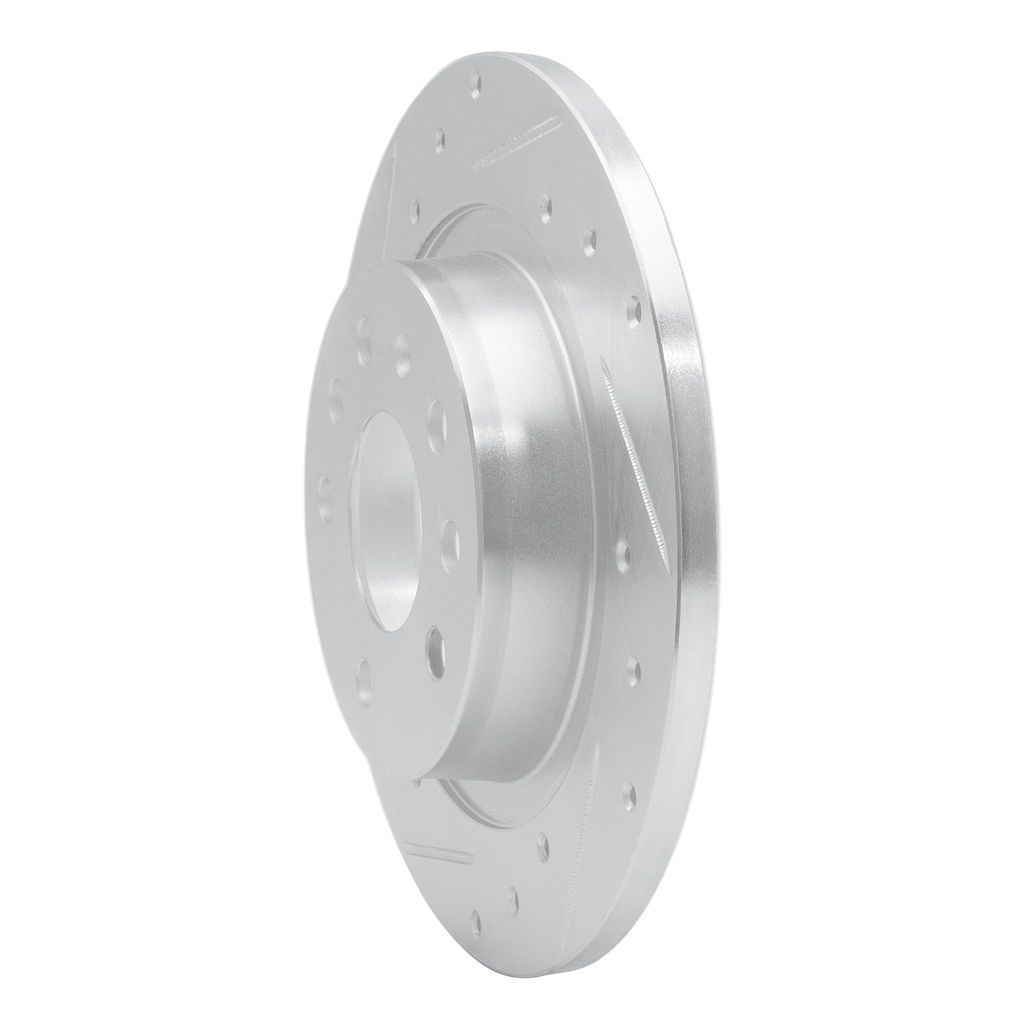 Dynamic Friction 631-65017L - Drilled and Slotted Silver Zinc Brake Rotor