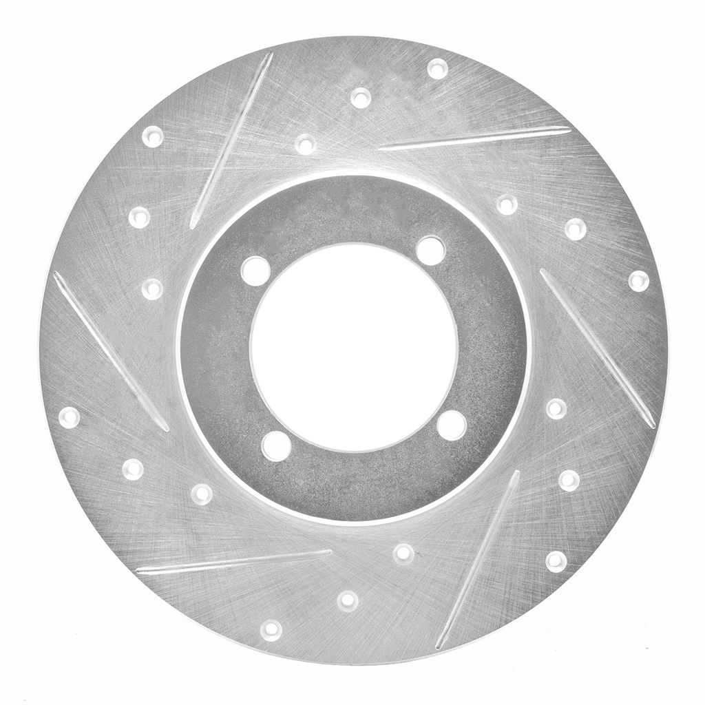 Dynamic Friction 631-67009L - Drilled and Slotted Silver Zinc Brake Rotor