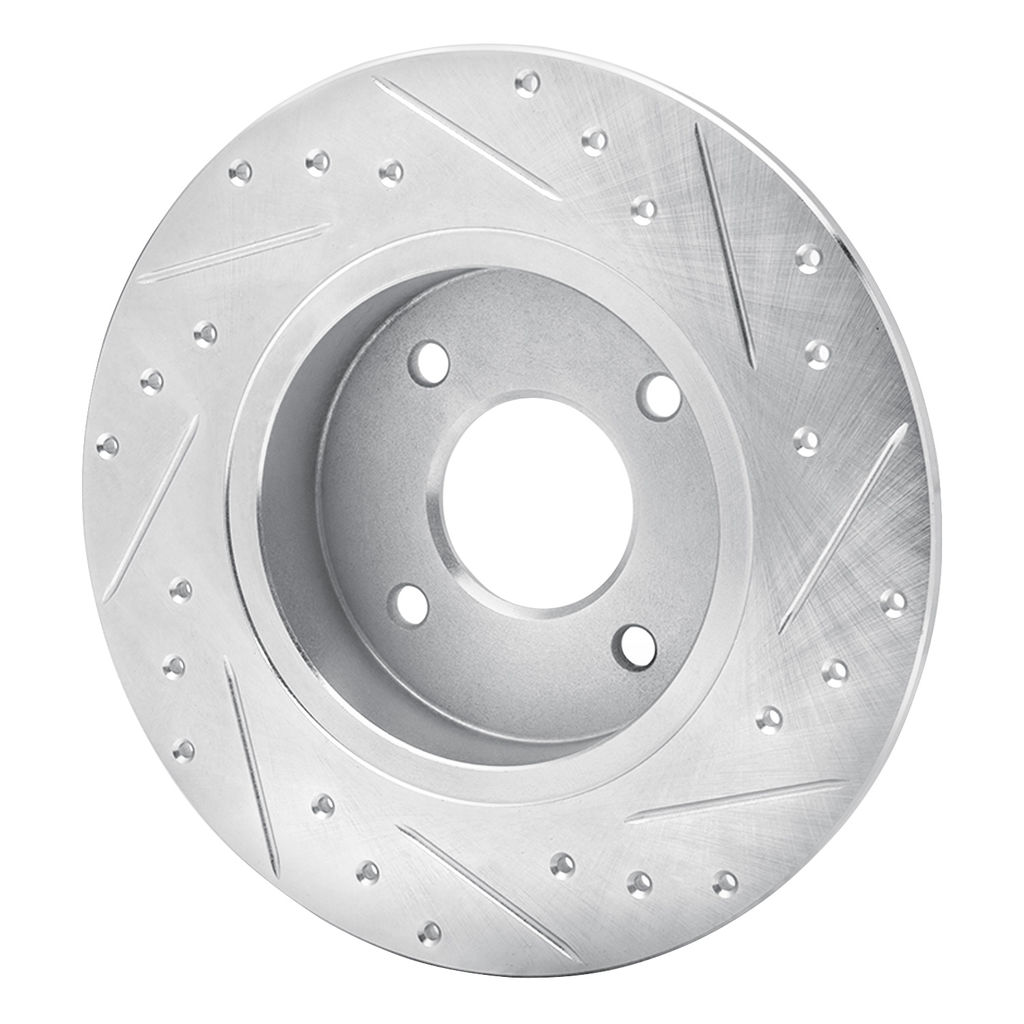 Dynamic Friction 631-67015L - Drilled and Slotted Silver Zinc Brake Rotor