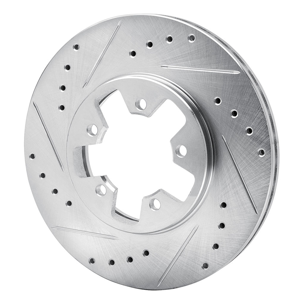 Dynamic Friction 631-67017L - Drilled and Slotted Silver Zinc Brake Rotor