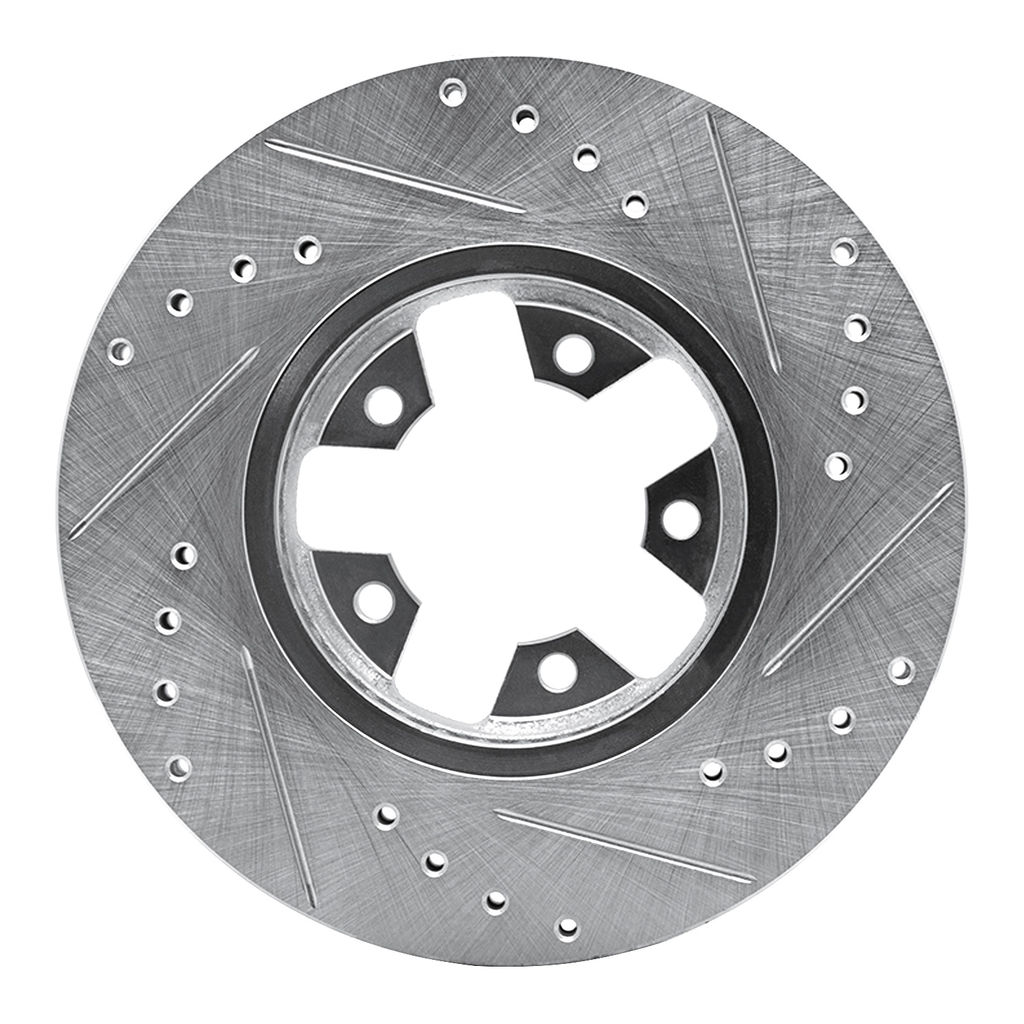 Dynamic Friction 631-67017L - Drilled and Slotted Silver Zinc Brake Rotor