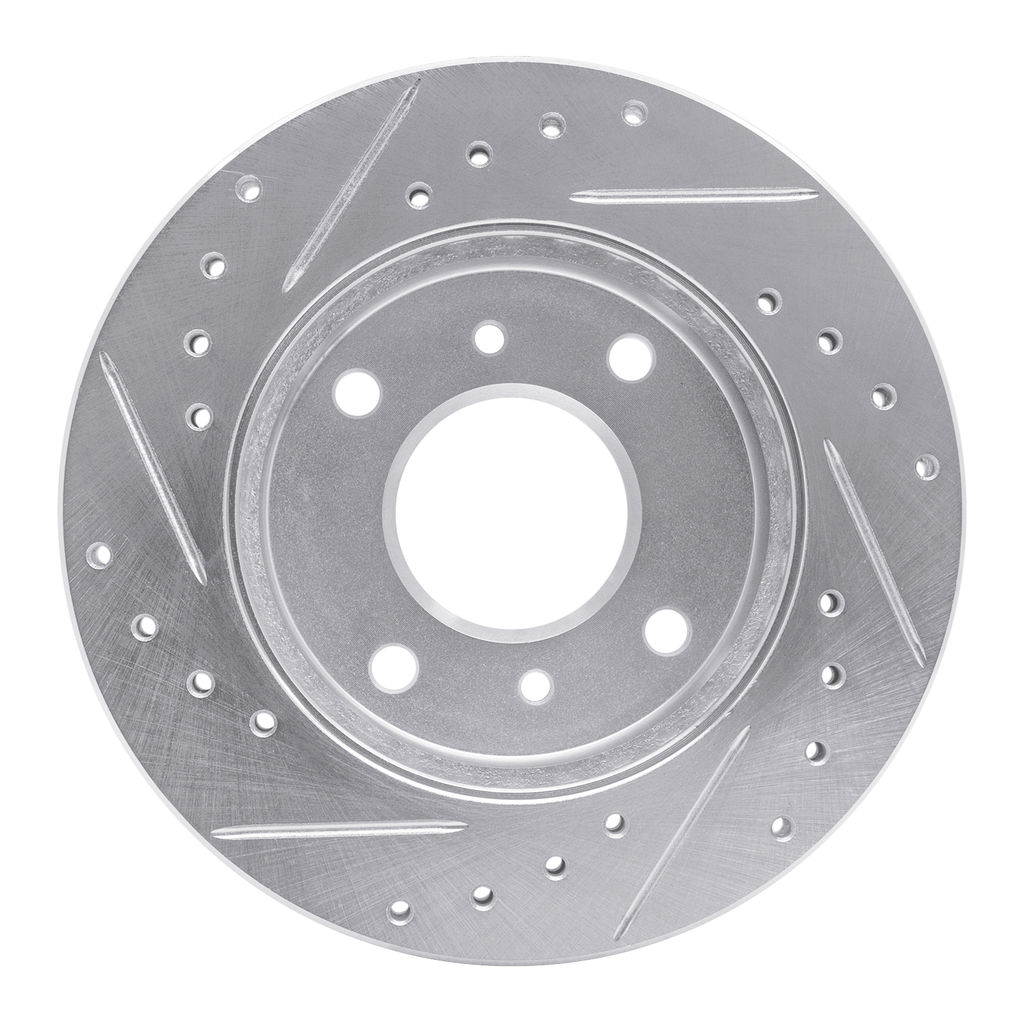 Dynamic Friction 631-67027R - Drilled and Slotted Silver Zinc Brake Rotor