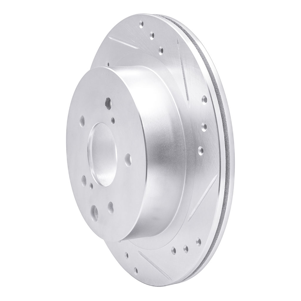 Dynamic Friction 631-67034R - Drilled and Slotted Silver Zinc Brake Rotor