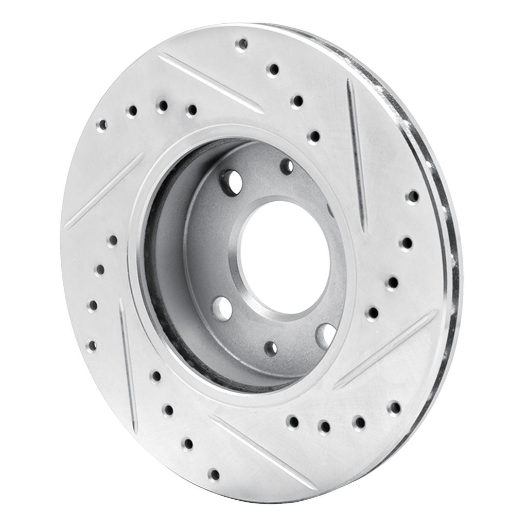 Dynamic Friction 631-67037L - Drilled and Slotted Silver Zinc Brake Rotor