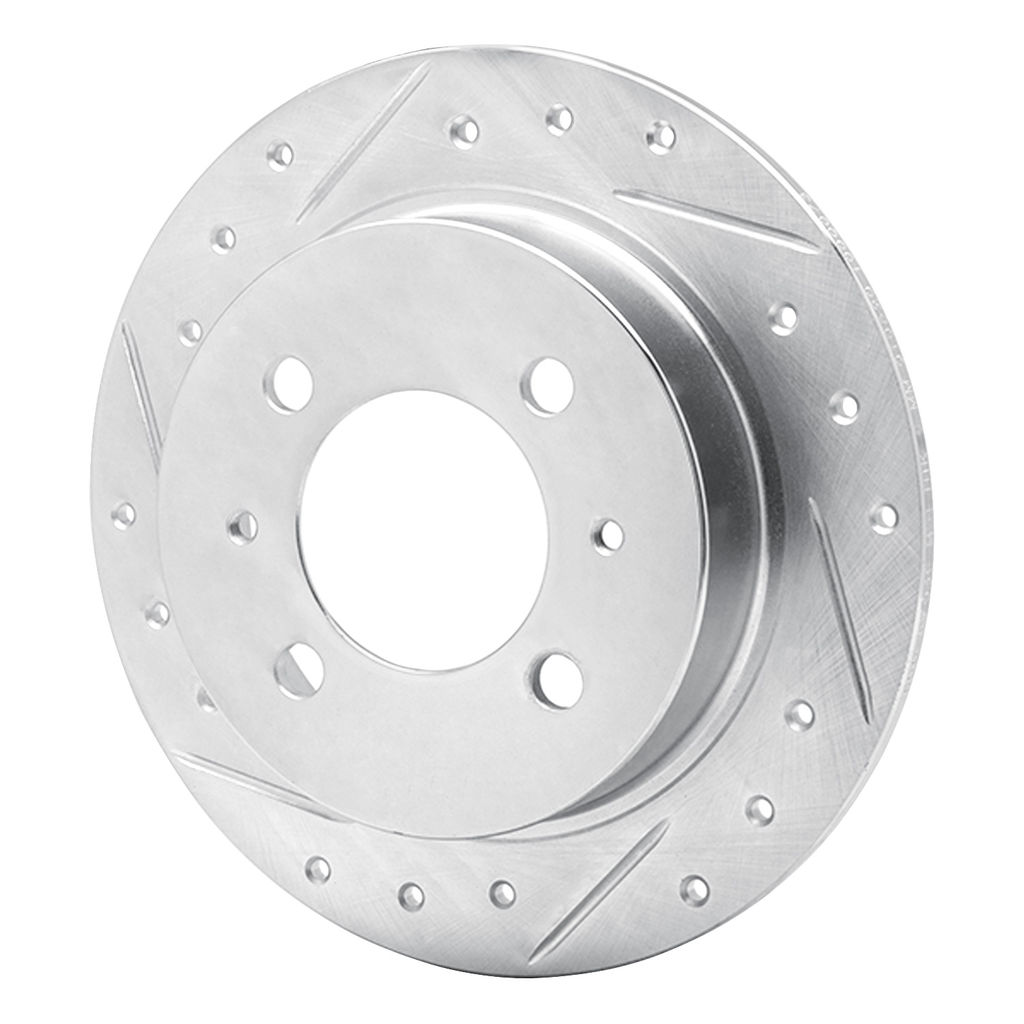 Dynamic Friction 631-67039L - Drilled and Slotted Silver Zinc Brake Rotor