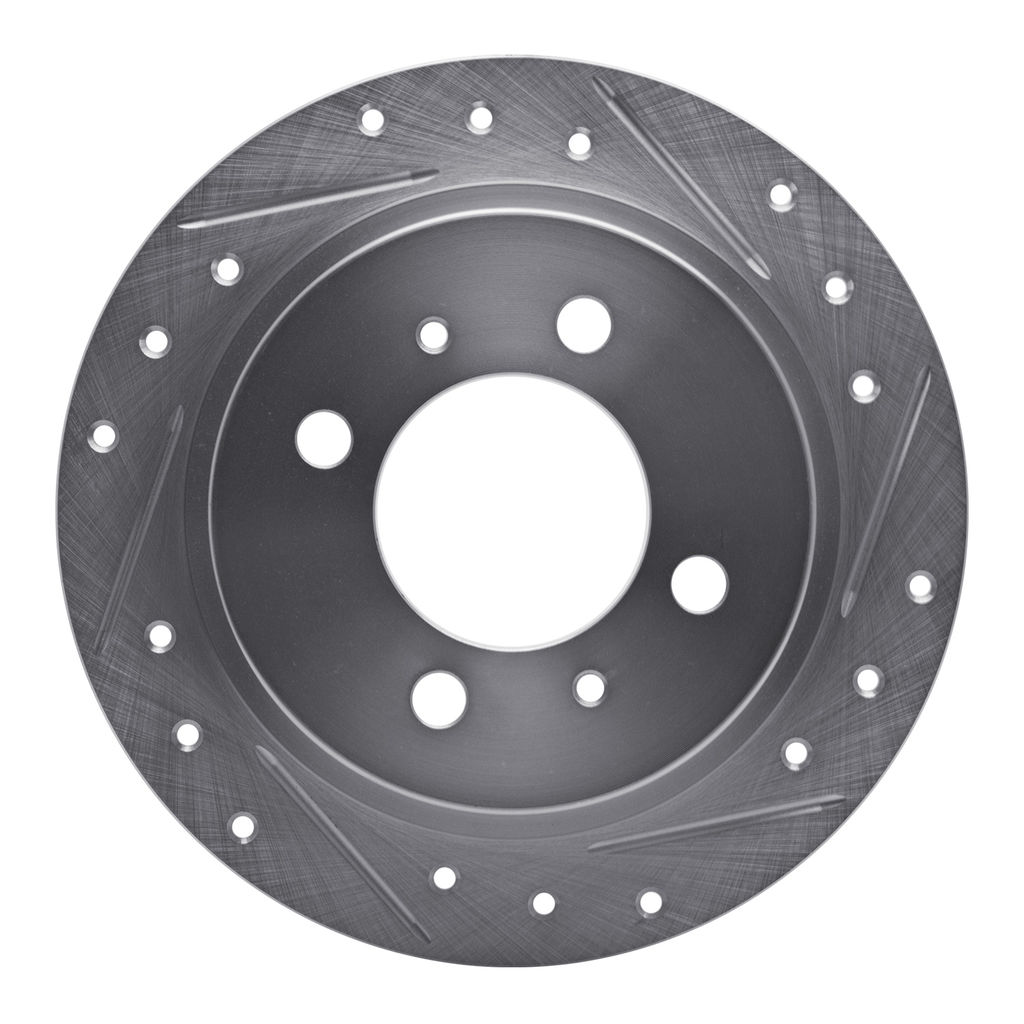 Dynamic Friction 631-67039R - Drilled and Slotted Silver Zinc Brake Rotor