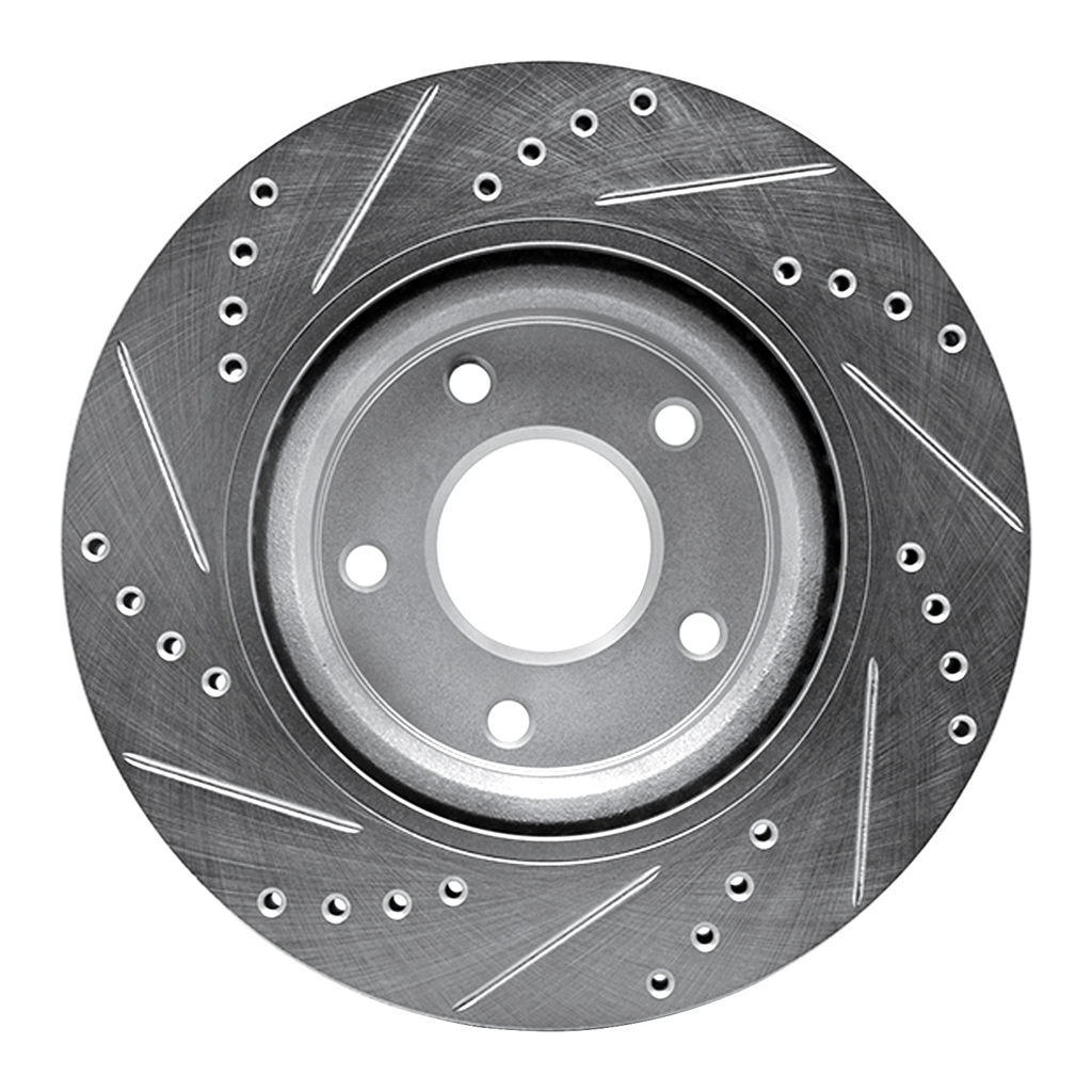 Dynamic Friction 631-67057R - Drilled and Slotted Silver Zinc Brake Rotor