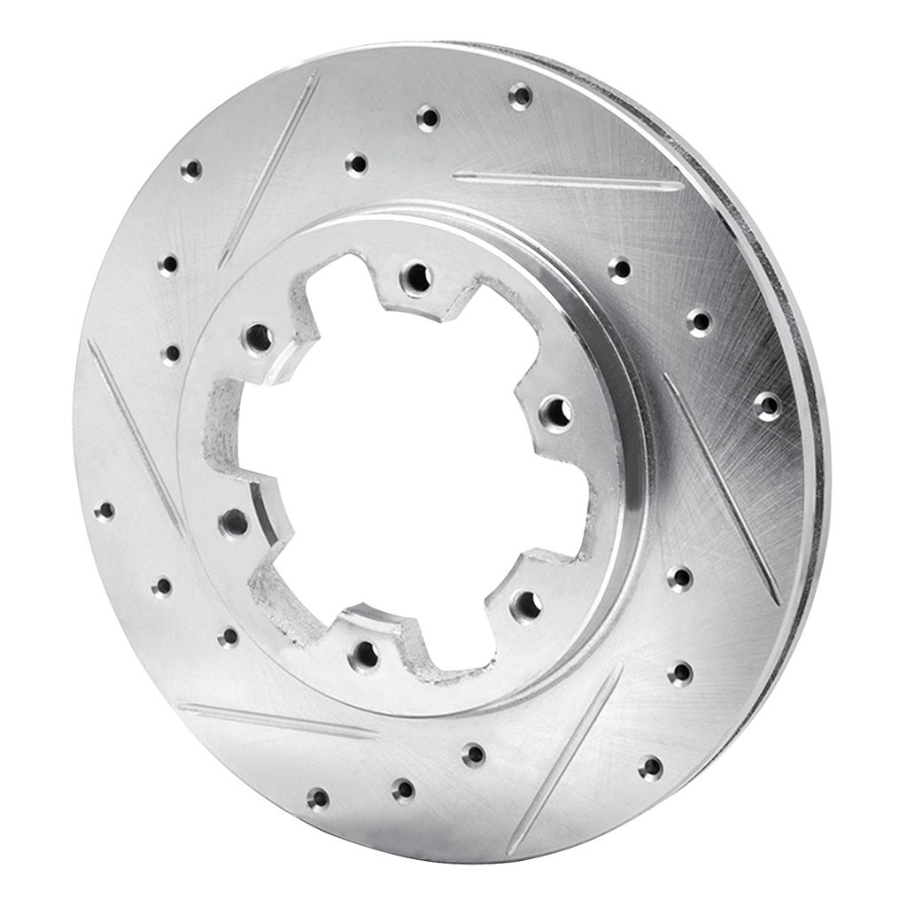 Dynamic Friction 631-67078L - Drilled and Slotted Silver Zinc Brake Rotor