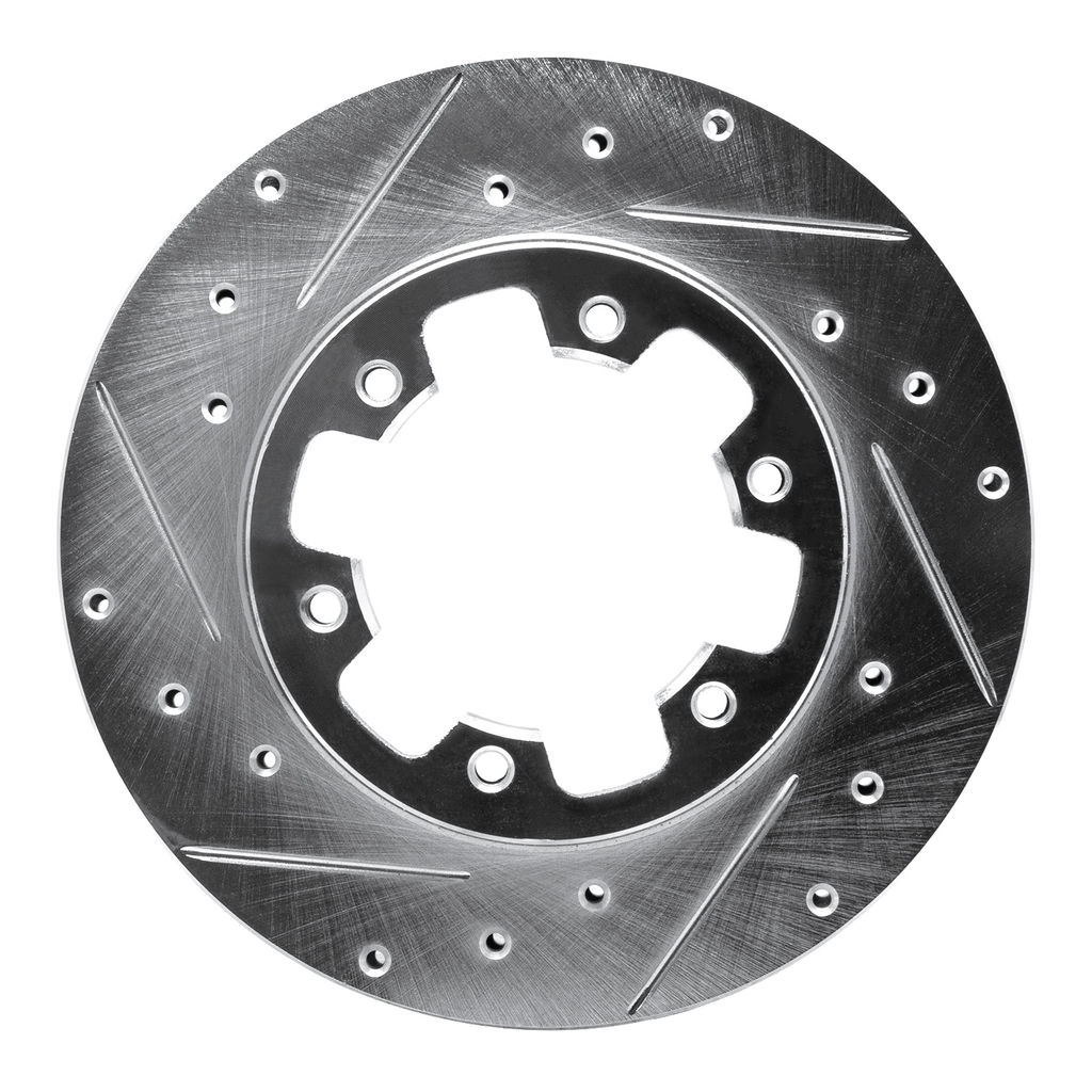 Dynamic Friction 631-67078L - Drilled and Slotted Silver Zinc Brake Rotor